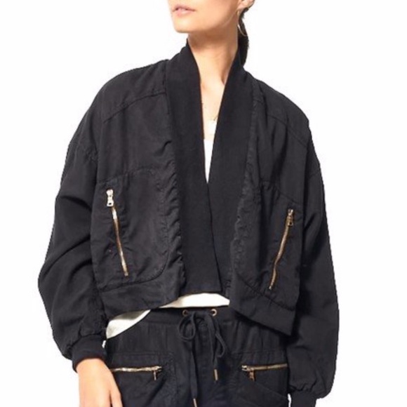 NWT Young Fabulous & Brooke Fara Bomber Jacket-black, medium, revolve - Picture 3 of 8